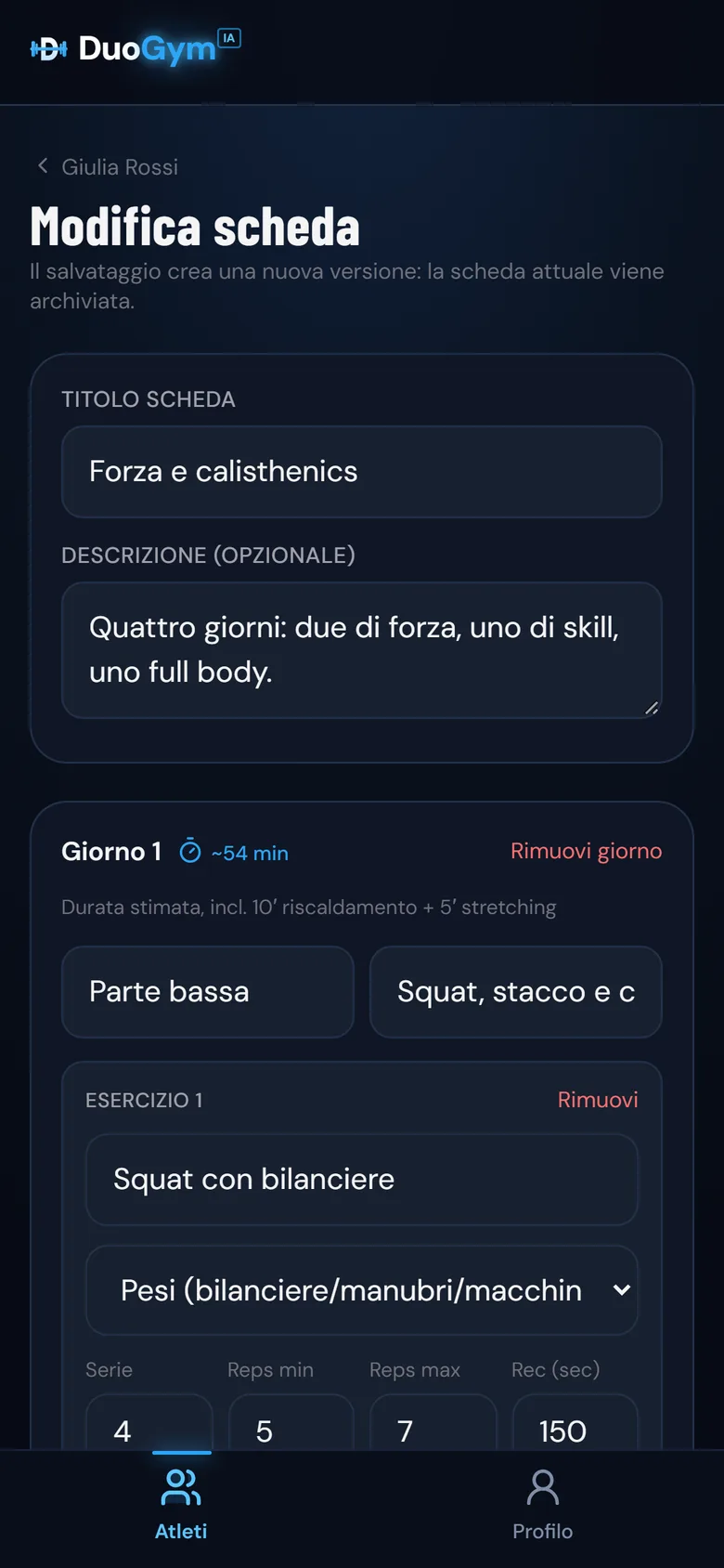 Scrivi o correggi la scheda dal telefono
